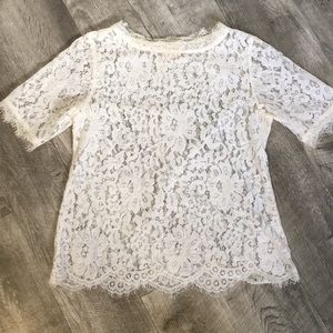 Anthropologie White Lace Shirt